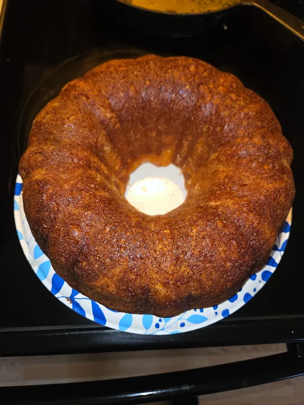 Golden homemade pound cake